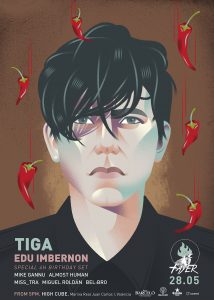 Tiga on Fayer next sunday 28th may 2017 High Cube Valencia with Edu Imbernon, Mike Gannu and Almost Human